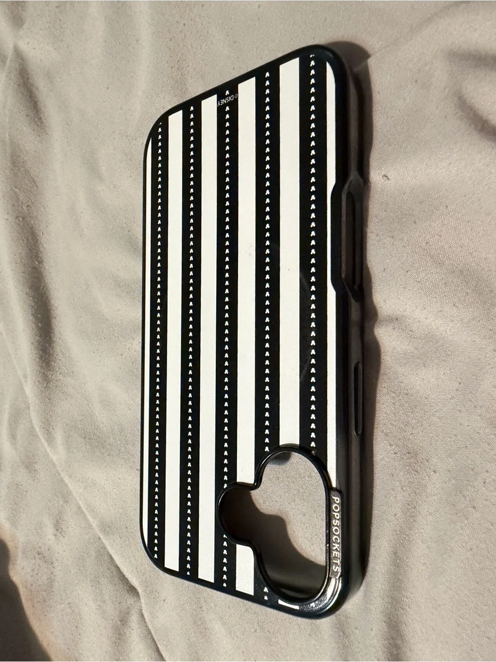 Disney Chic Mickey Stripe iPhone Case - Black & White